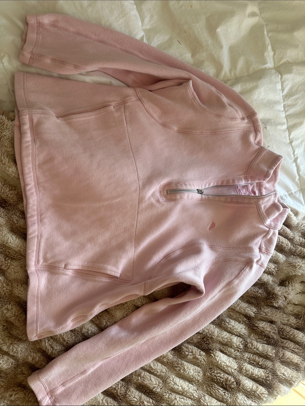 Tommy Bahama Light Pink Half-Zip Turtleneck Pullover